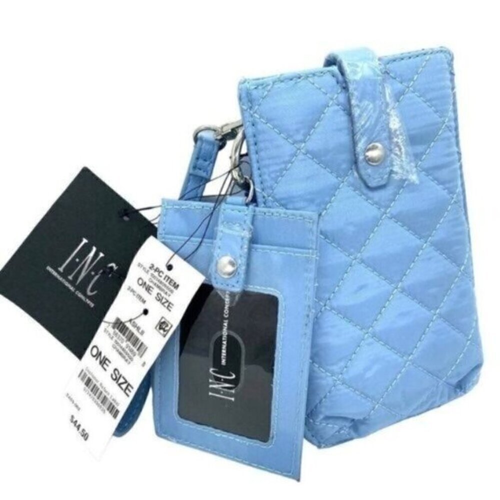 INC International Concepts Women's Blue Ashlii Lanyard Bag Phone Wristlet - Picture 7 of 7